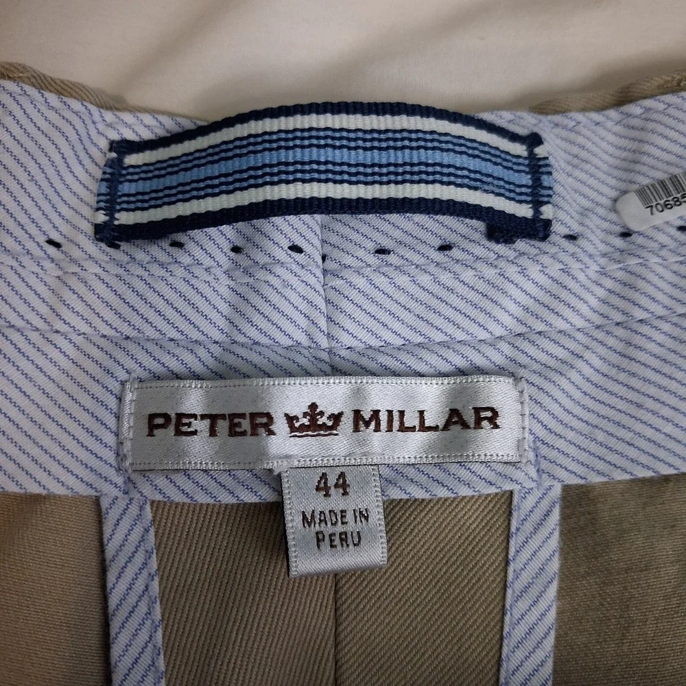 Peter‎ Millar Shorts Mens 44 Khaki Golf Chino Flat Front Casual Walking Preppy